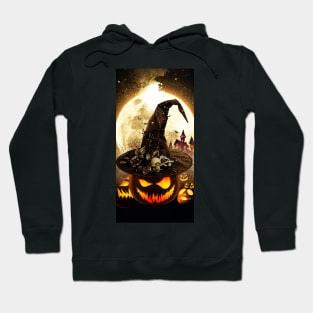 Halloween Pumpkins Witch Skull Glowing Pumpkins Hoodie